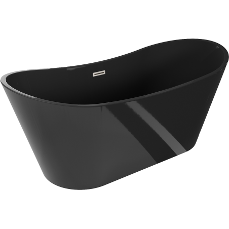 Mexen Montana freestanding bath 170 x 80 cm, black, brushed nickel overflow - 52011708070-97