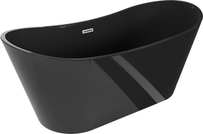 Mexen Montana fristående badkar 170 x 80 cm, svart, överflöde borstat nickel - 52011708070-97