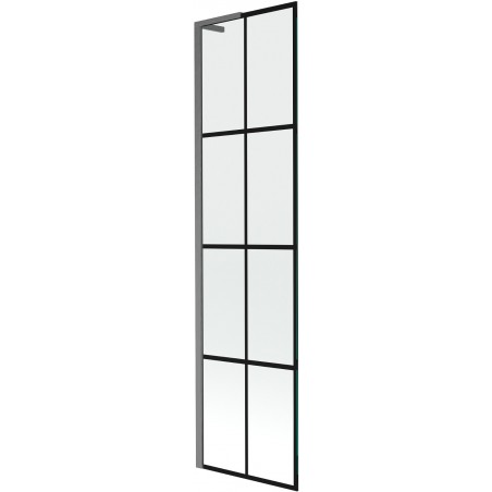 Mexen Next L mampara de baño de 1 hoja 50 x 150 cm, rejilla negra, gris pistola cepillado - 895-050-000-03-77-66