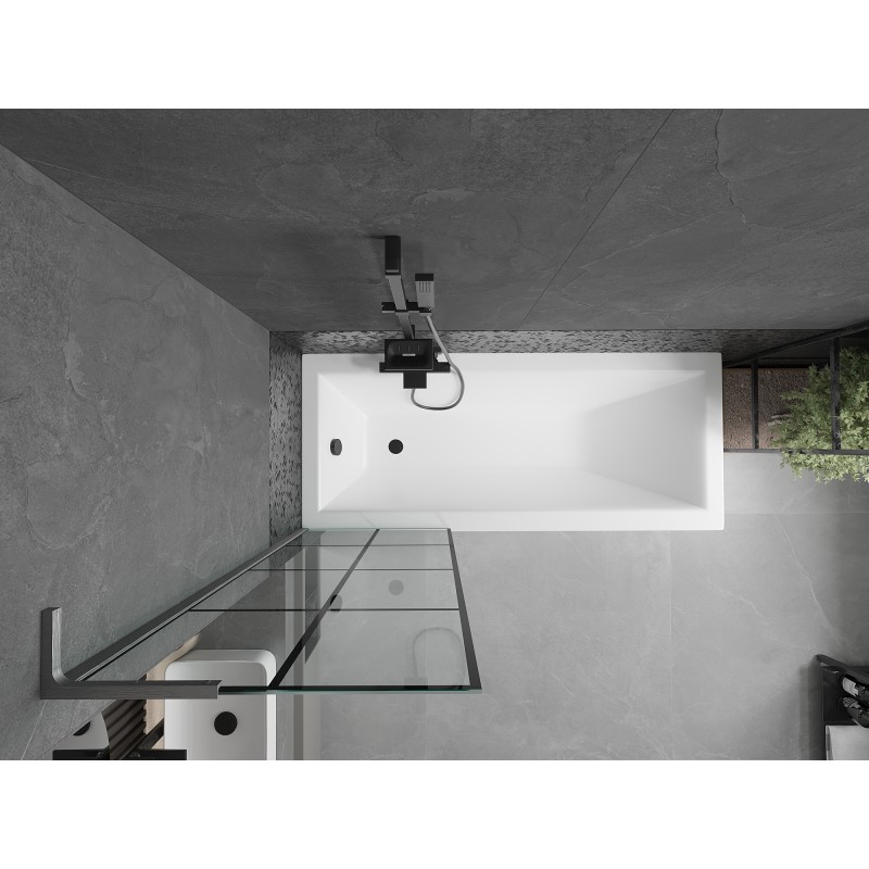 Mexen Next L tuš zaslon z enojnim krilom 60 x 150 cm, črna mreža, ščetkano gun gray - 895-060-000-03-77-66