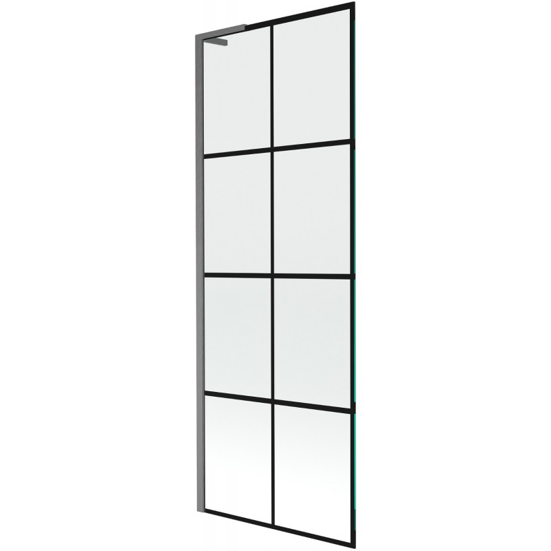 Mexen Next L paroi de baignoire 1-volet 70 x 150 cm, grille noire, gris canon brossé - 895-070-000-03-77-66