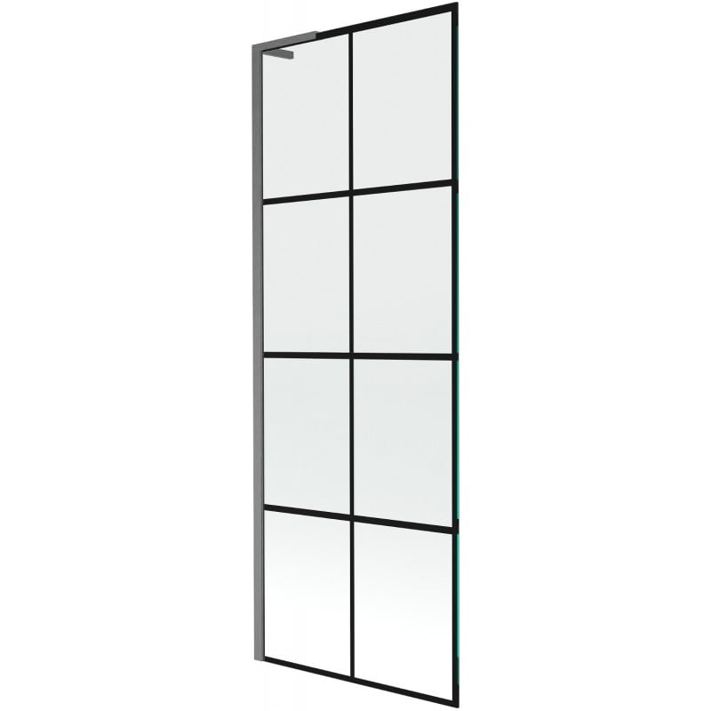 Mexen Next L yksiovinen suihkuseinä 70 x 150 cm, musta ruudukko, harjattu aseharmaa - 895-070-000-03-77-66