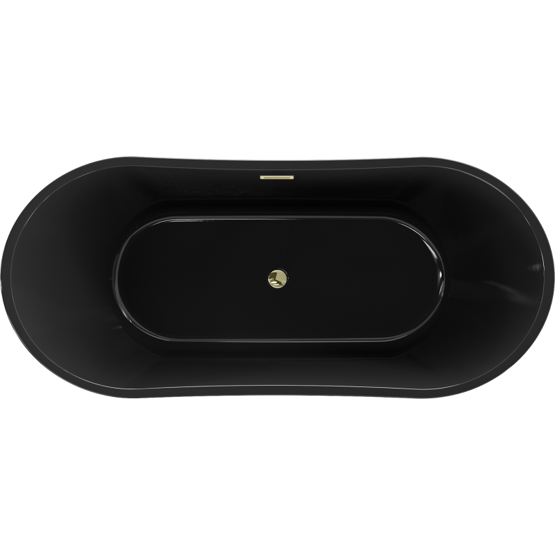 Mexen Montana brīvi stāvoša vanna 170 x 80 cm, melna, pārliešana zelta - 52011708070-50