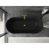 Mexen Montana freistehende Badewanne 170 x 80 cm, schwarz, mit Überlauf in Gold - 52011708070-50