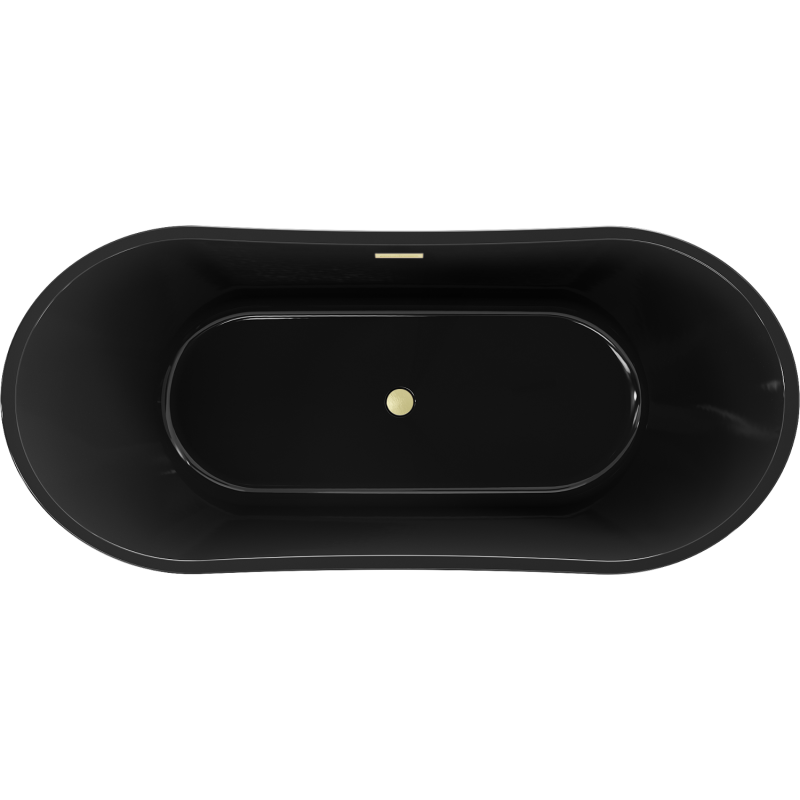 Mexen Montana freestanding bathtub 170 x 80 cm, black, brushed gold overflow - 52011708070-55