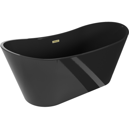 Mexen Montana freestanding bathtub 170 x 80 cm, black, brushed gold overflow - 52011708070-55