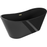 Mexen Montana vasca da bagno autoportante 170 x 80 cm, nera, troppopieno in oro spazzolato - 52011708070-55