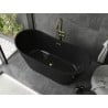Mexen Montana vasca da bagno autoportante 170 x 80 cm, nera, troppopieno in oro spazzolato - 52011708070-55