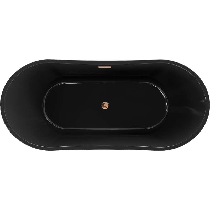 Mexen Montana freestanding bathtub 170 x 80 cm, black, overflow rose gold - 52011708070-60