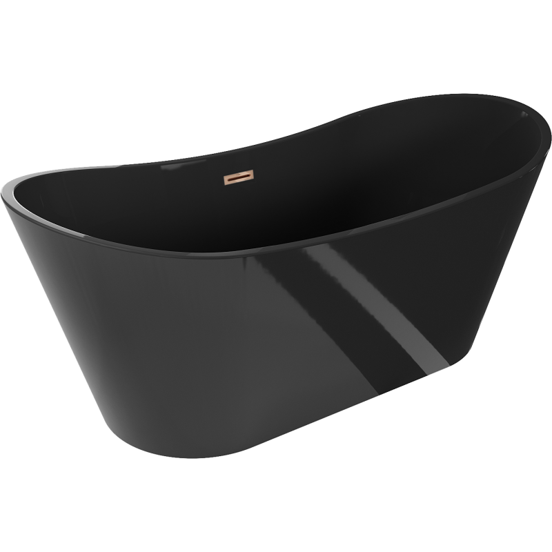 Mexen Montana 170 x 80 cm Freestanding Bathtub, Black, Rose Gold Overflow - 52011708070-60