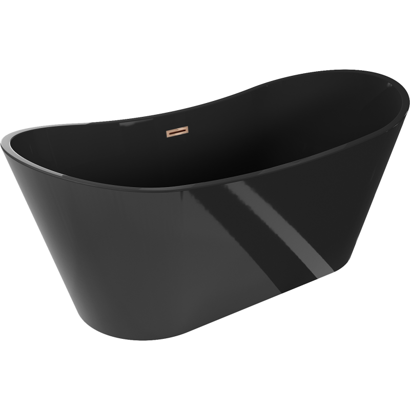 Mexen Montana freestanding bathtub 170 x 80 cm, black, overflow rose gold - 52011708070-60