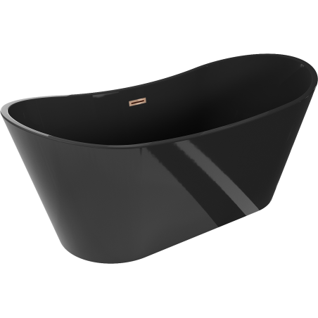 Mexen Montana 170 x 80 cm Freestanding Bathtub, Black, Rose Gold Overflow - 52011708070-60