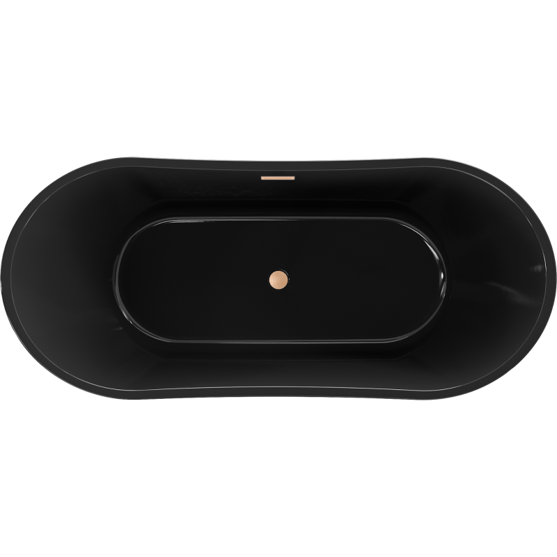 Mexen Montana freestanding bathtub 170 x 80 cm, black, brushed copper overflow - 52011708070-65