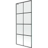 Mexen Next L parawan nawannowy 1-skrzydłowy 80 x 150 cm, czarna kratka,  gun gray szczotkowany - 895-080-000-03-77-66