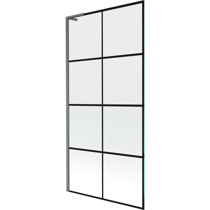 Mexen Next L vannipaneel, 1-tiivaline 90 x 150 cm, must ruudustik, harjatud püssihall - 895-090-000-03-77-66