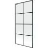 Mexen Next L vannipaneel, 1-tiivaline 90 x 150 cm, must ruudustik, harjatud püssihall - 895-090-000-03-77-66