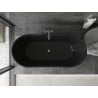 Mexen Montana freistehende Badewanne 170 x 80 cm, schwarz, Abfluss gun gray gebürstet - 52011708070-66