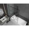 Mexen Next L vanniseinine 1-lehega 100 x 150 cm, must ruudustik, gun gray harjatud - 895-100-000-03-77-66