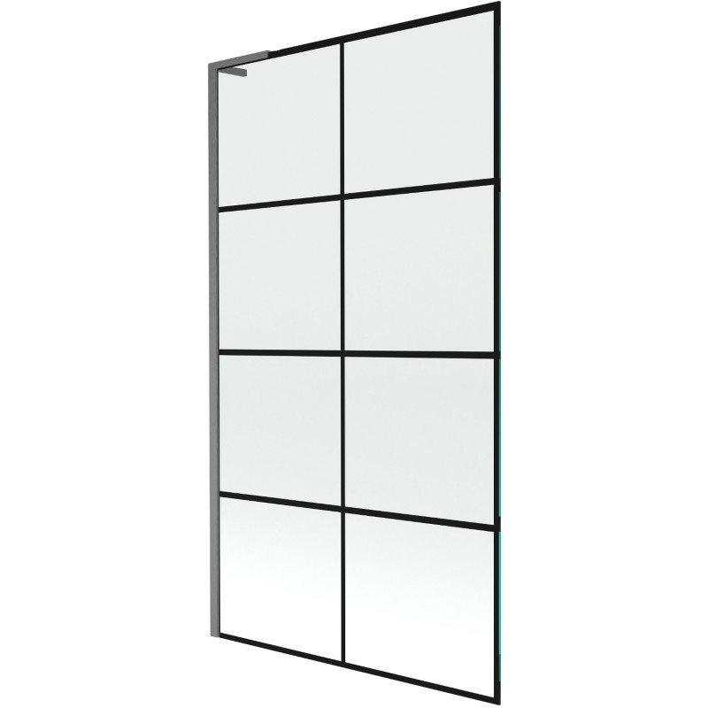 Mexen Next L vanniseinine 1-lehega 100 x 150 cm, must ruudustik, gun gray harjatud - 895-100-000-03-77-66