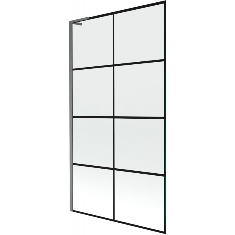 Mexen Next L yksiovinen suihkuseinä 100 x 150 cm, musta ruudukko, harmaa harjattu - 895-100-000-03-77-66