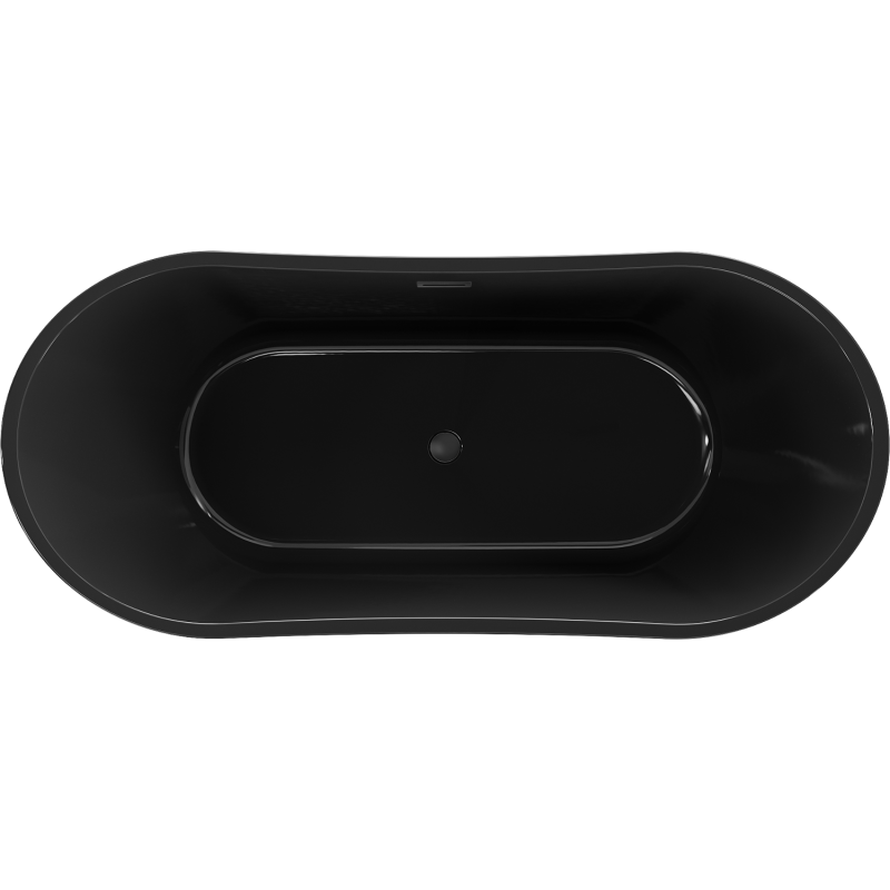 Mexen Montana 170 x 80 cm Freestanding Bath, Black, Black Overflow - 52011708070-70