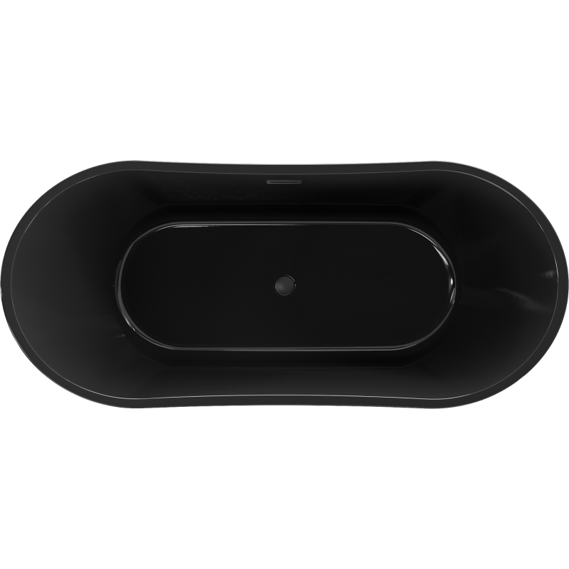 Mexen Montana freistehende Badewanne 170 x 80 cm, schwarz, schwarzer Überlauf - 52011708070-70