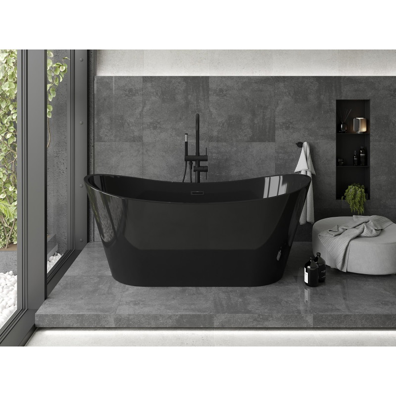 Mexen Montana free-standing bathtub 170 x 80 cm, black, black overflow - 52011708070-70