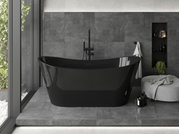 Mexen Montana freistehende Badewanne 170 x 80 cm, schwarz, schwarzer Überlauf - 52011708070-70