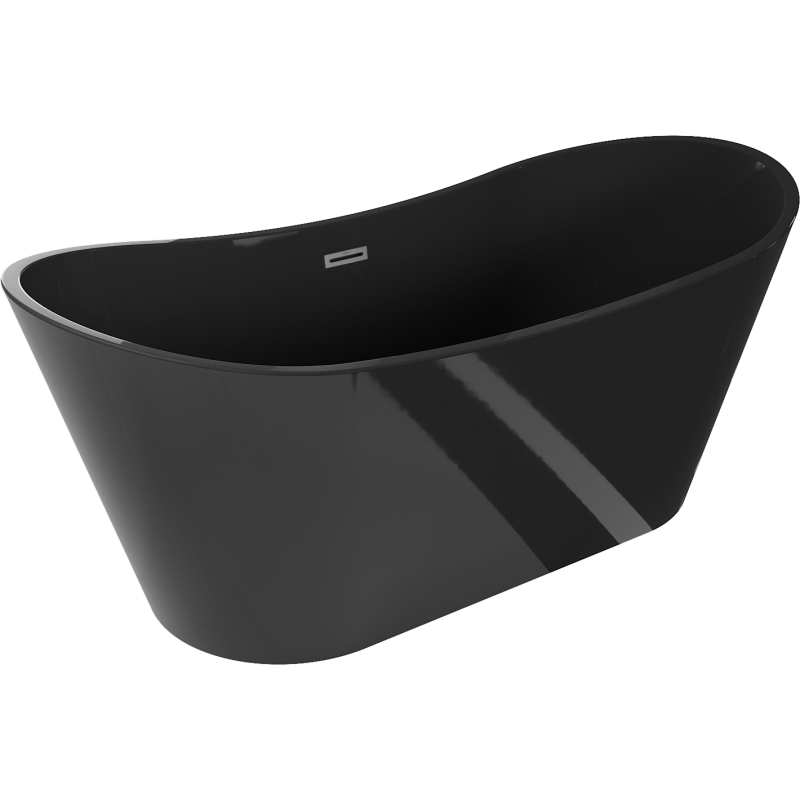 Mexen Montana vapaa seisova kylpyamme 170 x 80 cm, musta, gun metal ylivuoto - 52011708070-95