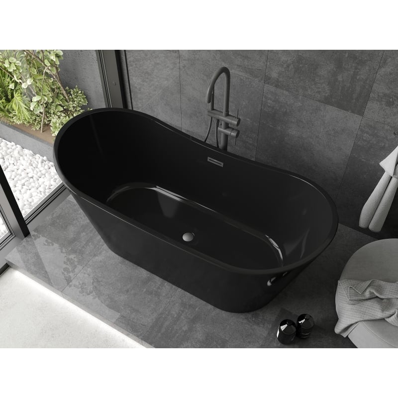 Mexen Montana vabaltseisev vann 170 x 80 cm, must, ülevool gun metal - 52011708070-95