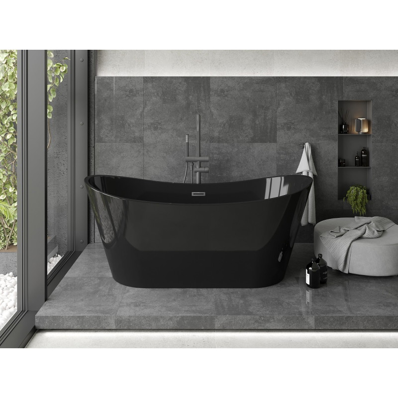 Mexen Montana vabaltseisev vann 170 x 80 cm, must, ülevool gun metal - 52011708070-95