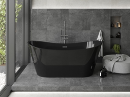Mexen Montana baignoire autoportante 170 x 80 cm, noire, trop-plein gun metal - 52011708070-95