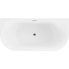 Mexen Oval wanna wolnostojąca przyścienna 180 x 80 cm, biała/czarna, przelew różowe złoto - 52671808075-60