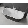 Mexen Oval wanna wolnostojąca przyścienna 180 x 80 cm, biała/czarna, przelew biały - 52671808075-20