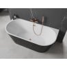 Mexen Oval freestanding back-to-wall bathtub 180 x 80 cm, white/black, brushed copper overflow - 52671808075-65