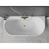 Mexen Oval freestanding wall-mounted bathtub 180 x 80 cm, white/black, gold overflow - 52671808075-50