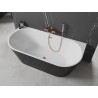 Mexen Oval wanna wolnostojąca przyścienna 180 x 80 cm, biała/czarna, przelew różowe złoto - 52671808075-60