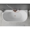 Mexen Oval wanna wolnostojąca przyścienna 180 x 80 cm, biała/czarna, przelew miedź szczotkowana - 52671808075-65