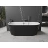 Mexen Oval baignoire autoportante adossée 180 x 80 cm, blanc/noir, trop-plein gun gray brossé - 52671808075-66