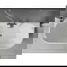 Mexen Oval freistehende Wandbadewanne 180 x 80 cm, weiß/schwarz, überlauf gun gray gebürstet - 52671808075-66