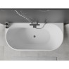 Mexen Oval wanna wolnostojąca przyścienna 180 x 80 cm, biała/czarna, przelew gun gray szczotkowany - 52671808075-66