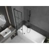 Paroi de baignoire Mexen Next L 1 volet 50 x 150 cm, motif noir, noir - 895-050-000-03-77-70
