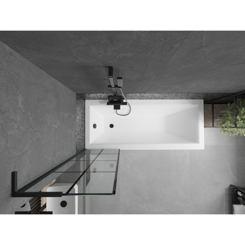 Mexen Next L parete doccia a 1 anta 50 x 150 cm, griglia nera, nero - 895-050-000-03-77-70