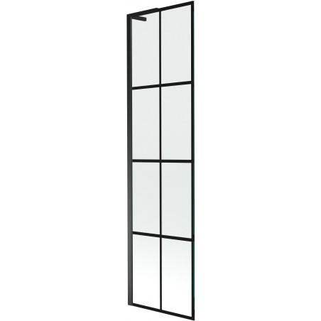 Mexen Next L jednokrilni panel za kadu 50 x 150 cm, crna rešetka, crni - 895-050-000-03-77-70