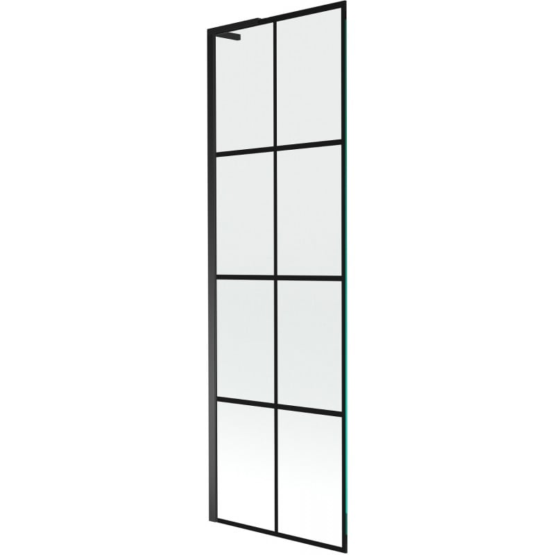 Mexen Next L 1-wing bath screen 60 x 150 cm, black grid, black - 895-060-000-03-77-70