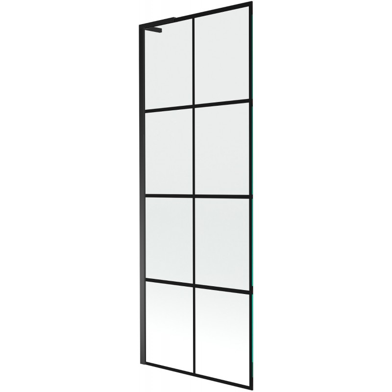 Mexen Next L Badewannenwand 1-flügelig 70 x 150 cm, schwarzes Muster, schwarz - 895-070-000-03-77-70