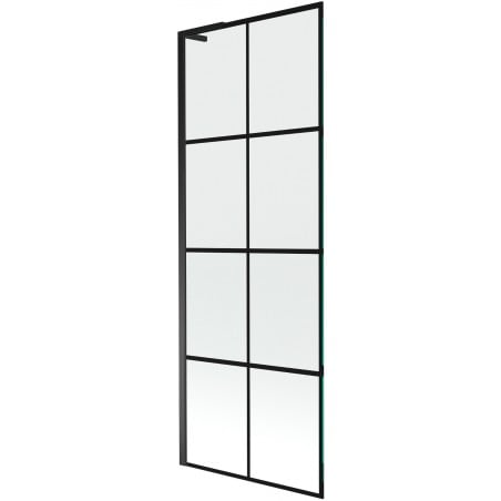 Mexen Next L Badewannenwand 1-flügelig 70 x 150 cm, schwarzes Muster, schwarz - 895-070-000-03-77-70