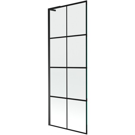 Mexen Next L mampara de bañera de 1 hoja 70 x 150 cm, rejilla negra, negro - 895-070-000-03-77-70