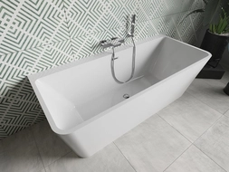 Mexen Volta banheira independente encostada à parede 170 x 75 cm, branca, ladrão cromado - 51131707500-01