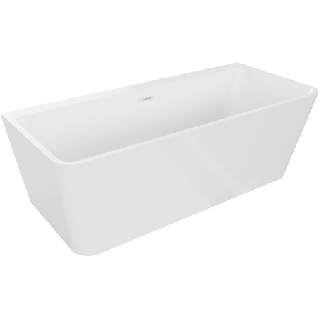 Mexen Volta freistehende Badewanne Wandmontage 150 x 75 cm, weiß, Überlauf weiß - 51131507500-20